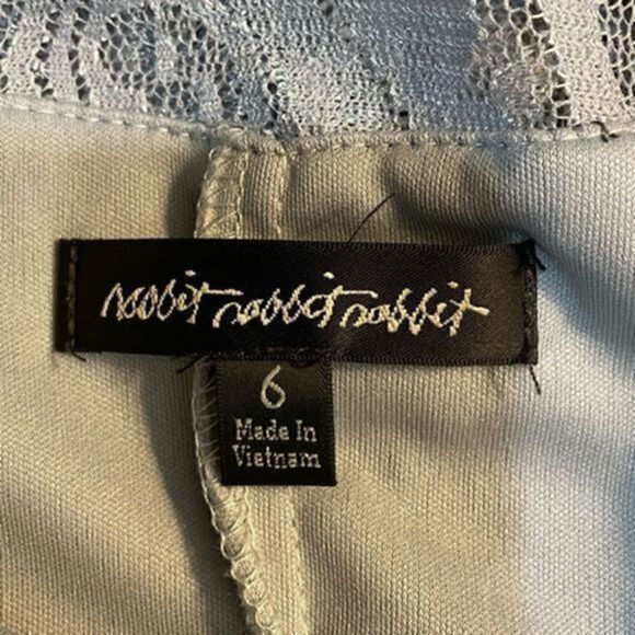 Rabbit Rabbit Rabbit Scoop Neck Lace Midi Dress Gray/Silver 6 NWT - Picture 5 of 10